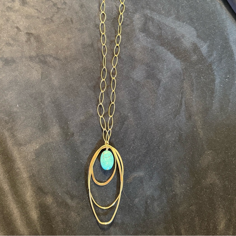 Banana Republic Gold and Blue Layered Necklace